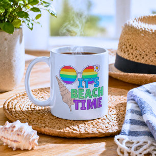 Kleurrijke strandtijd koffiemok
