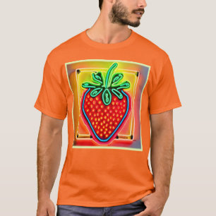 Kleurrijke Strawberry Neon Glow T-shirt