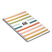 Kleurrijke Streep Monogram Notitieboek (Rechterzijde)