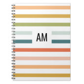 Kleurrijke Streep Monogram Notitieboek (Voorkant)