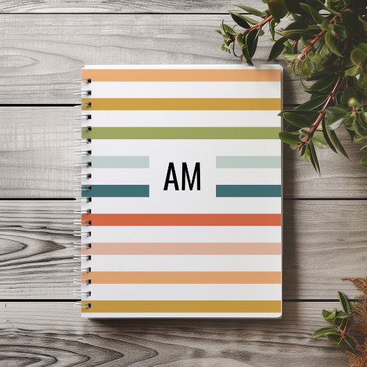 Kleurrijke Streep Monogram Notitieboek