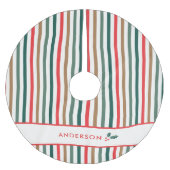 Kleurrijke streepmonogramnaam kerstboom rok (Voorkant)