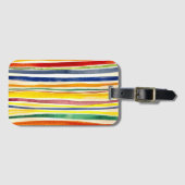 kleurrijke strepen bagagelabel (Voorkant (horizontaal))