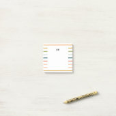 Kleurrijke Strepen Monogram Post-it® Notes (Op bureau)