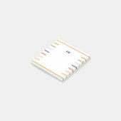 Kleurrijke Strepen Monogram Post-it® Notes (Schuin)