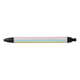 Kleurrijke Strepen Patroon Zwarte Inkt Pen