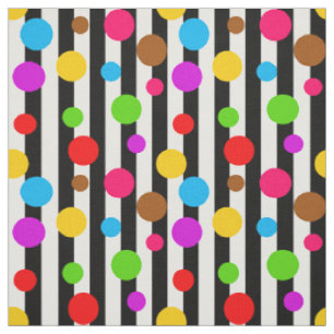 Kleurrijke strepen Polka-stippen Design Stof