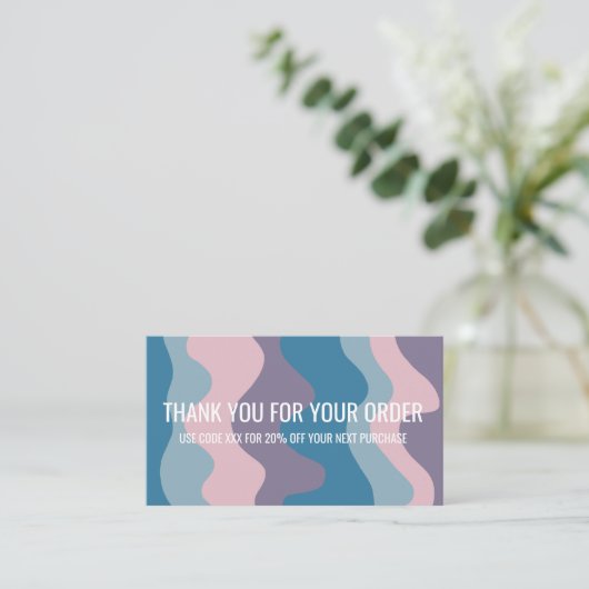 Kleurrijke strepen QR Code Social Media BEDANKT Visitekaartje (Staand voorkant)