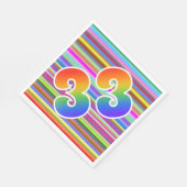 Kleurrijke strepen + regenboogpatroon "33" Event # Servet (Hoek)