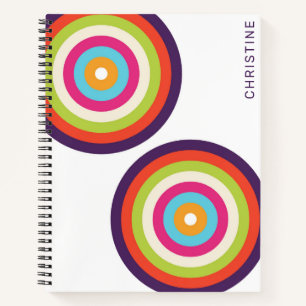 Kleurrijke strepen Retro Circles Art Notitieboek