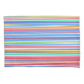 Kleurrijke strepen Solid Blue Backside Kussensloop (Voorkant-Links)