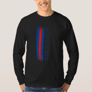 Kleurrijke strepen van de Noord-Koreaanse vlag T-shirt