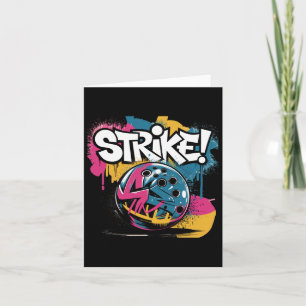Kleurrijke Strike Bowling LL Kaart