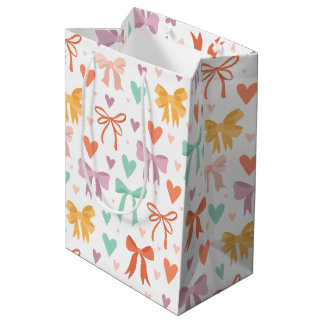 Kleurrijke Strikken & Hartjes Cadeau Medium Cadeauzakje