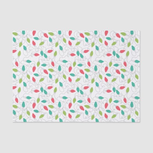 Kleurrijke String Lights Christmas Tissue Paper Tissuepapier (Voorkant)