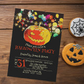Kleurrijke String Lights Grinning pompoen Hallowee Kaart