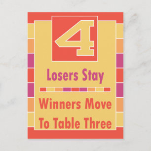 Kleurrijke Stripes Bunco-kaart 4 tot 3 Briefkaart