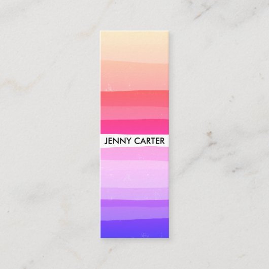 Kleurrijke Stripes Minimale Koel Mini Visitekaartje (Voorkant)
