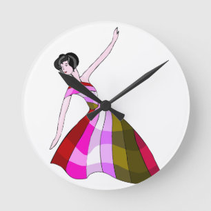 Kleurrijke stripfiguren wandklok ronde klok