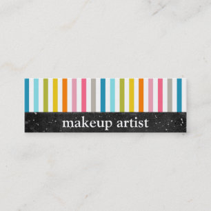 Kleurrijke strips - Makeup artistiek - Visitekaart Mini Visitekaartje