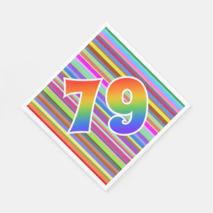 Kleurrijke strips + Rainboogpatroon "79" Event # Servet