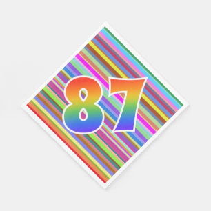 Kleurrijke strips + Rainboogpatroon "87" Event # Servet
