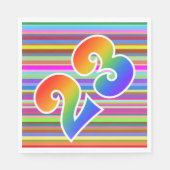 Kleurrijke strips + regenboogpatroon "23" Event # Servet (Voorkant)