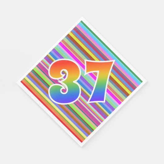 Kleurrijke strips + regenboogpatroon "37" Event # Servet (Hoek)