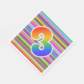 Kleurrijke strips + regenboogpatroon "3" Event # Servet (Hoek)