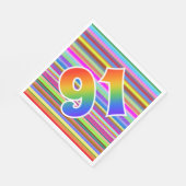 Kleurrijke strips + regenboogpatroon "91" Event # Servet (Hoek)