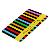 Kleurrijke strips, regenboogstrips, Jouw naam Magneet (Linkerzijde)