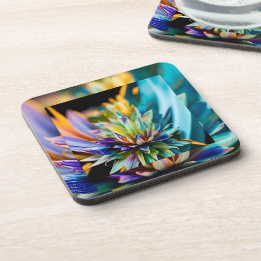 Kleurrijke Succulent Hard Plastic onderzetter Set (Linkerzijde)