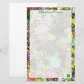 kleurrijke Succulenten Briefpapier (Voorkant / Achterkant)