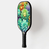 Kleurrijke Succulenten Collage Pickleball Paddle (Links)