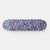 Kleurrijke Sugar Skull Cat Patroon Skateboard (Horizontaal)