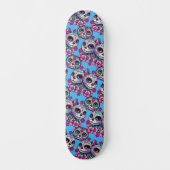 Kleurrijke Sugar Skull Cat Patroon Skateboard (Voorkant)