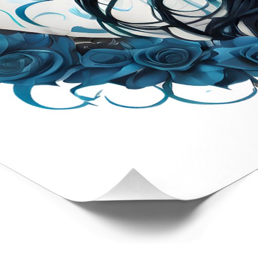 Kleurrijke Sugar Skull no 9 Glossy Poster Perfect Poster (Hoek)