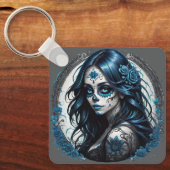 Kleurrijke Sugar Skull no 9 Glossy Poster Sleutelhanger (Voorkant)