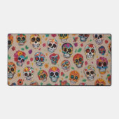 Kleurrijke Sugar Skull Pattern Design Bureaumat (Voorkant)