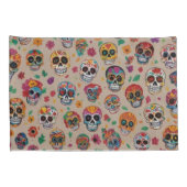 Kleurrijke Sugar Skull Pattern Design Kussensloop (Achterkant-Rechts)