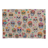 Kleurrijke Sugar Skull Pattern Design Kussensloop (Voorkant-Links)