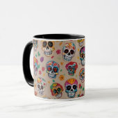 Kleurrijke Sugar Skull Pattern Design Mok (Voorkant links)