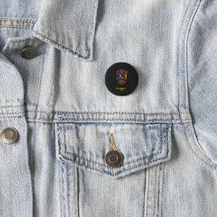 Kleurrijke Suiker Schedel Kleding Knop – Durf te S Ronde Button 3,2 Cm