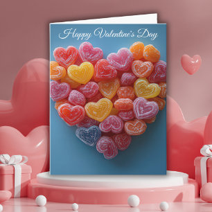 Kleurrijke Suiker snoep Harten Valentijns's Groet Kaart