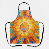 Kleurrijke Sun All-Over Print Schort (Voorkant)
