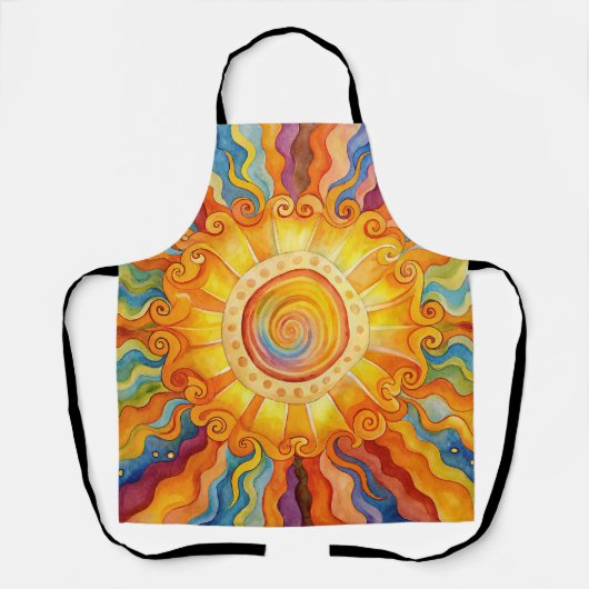 Kleurrijke Sun All-Over Print Schort (Voorkant)