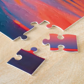 Kleurrijke Sunset Cityscape Art Legpuzzel (Zijkant)