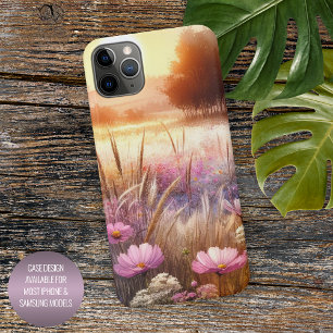 Kleurrijke Sunset Wildflower Floral Waterverf Art iPhone 11Pro Max Hoesje