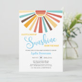 Kleurrijke Sunshine Boho Baby shower Kaart (Staand voorkant)