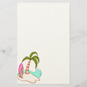Kleurrijke Surfboard Island 2 Stationery Briefpapier